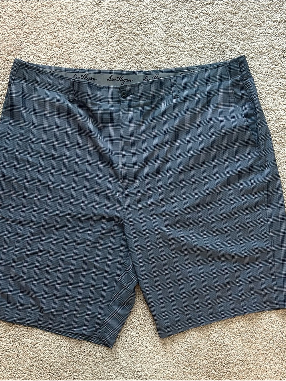 Hogan Men’s Plaid Shorts in Navy and Gray